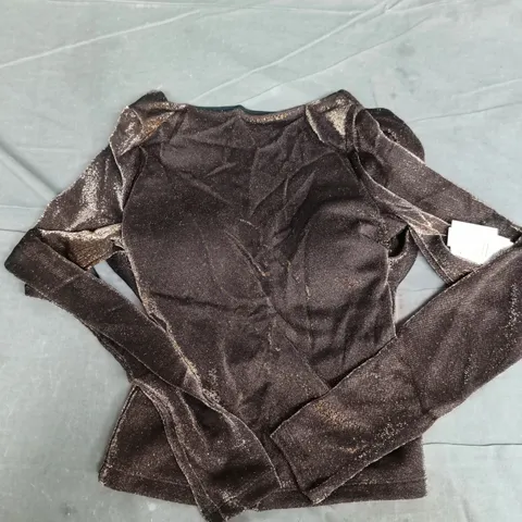 ABERCROMBIE & FITCH OPEN BACK TOP IN GOLD COLOUR - XS