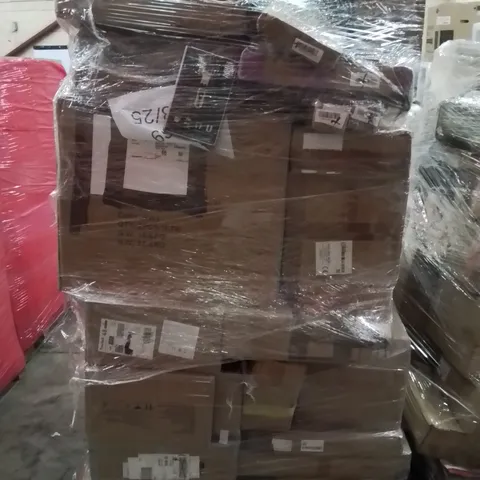 PALLET CONTAINING VARIOUS ASSORTED BOXED ITEMS TO INCLUDE,  HAIR CLIPPERS, CAR PARTS, FOOT STOOL, FOOD PROCESSOR,  CORDLESS IMPACT WRENCH AND LOTS MORE UNMARKED BOXED ITEMS 