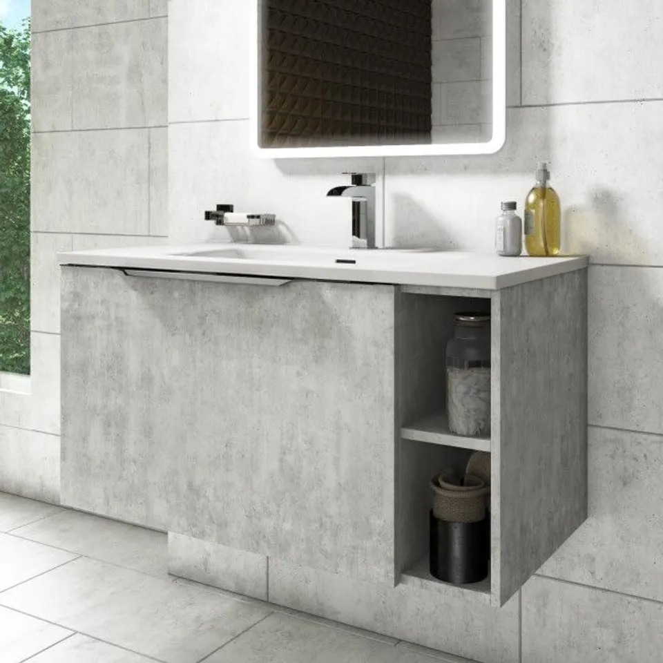 BOXED SION CONCRETE 900mm VANITY UNIT