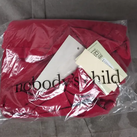 BAGGED NOBODY'S CHILD BOSTON PINAFORE MINI DRESS IN RED SIZE UK 4