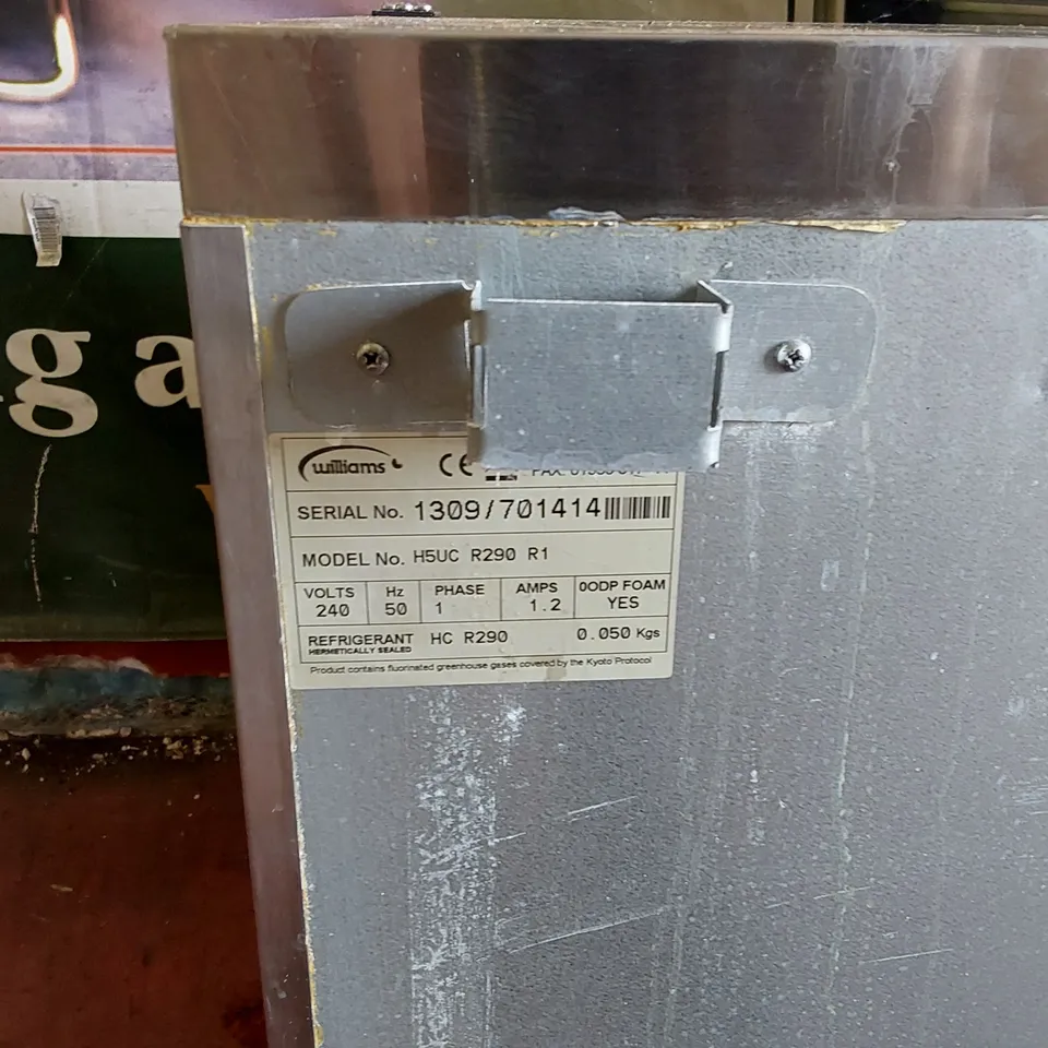 WILLIAMS H5UC R290 R1 STAINLESS STEEL COMMERCIAL UNDER COUNTER FRIDGE