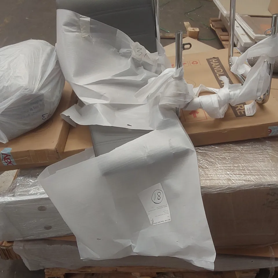PALLET CONTAINING A LARGE QUANTITY OF ASSORTED DESIGNER FURNITURE PARTS