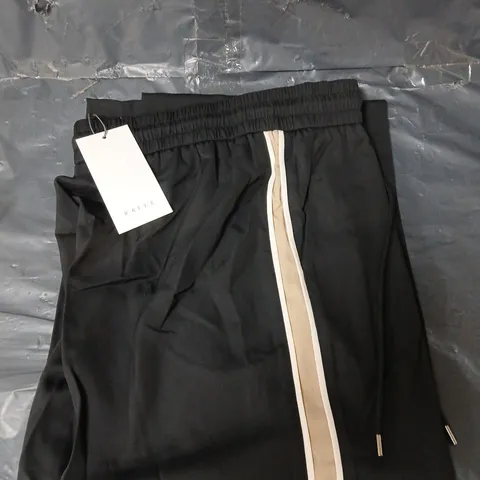 KAFFE KAMILLE WIDE LEG STRIPED TROUSERS - BLACK - SIZE 12