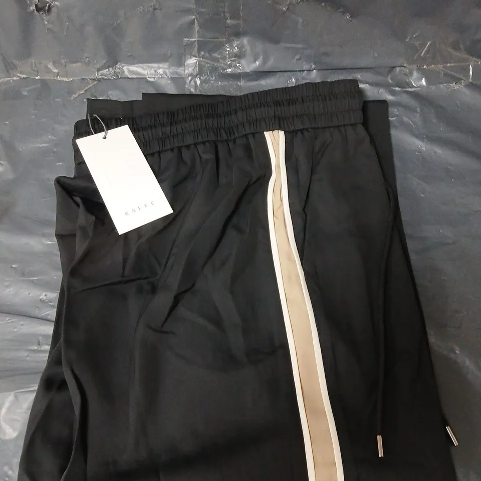 KAFFE KAMILLE WIDE LEG STRIPED TROUSERS - BLACK - SIZE 12