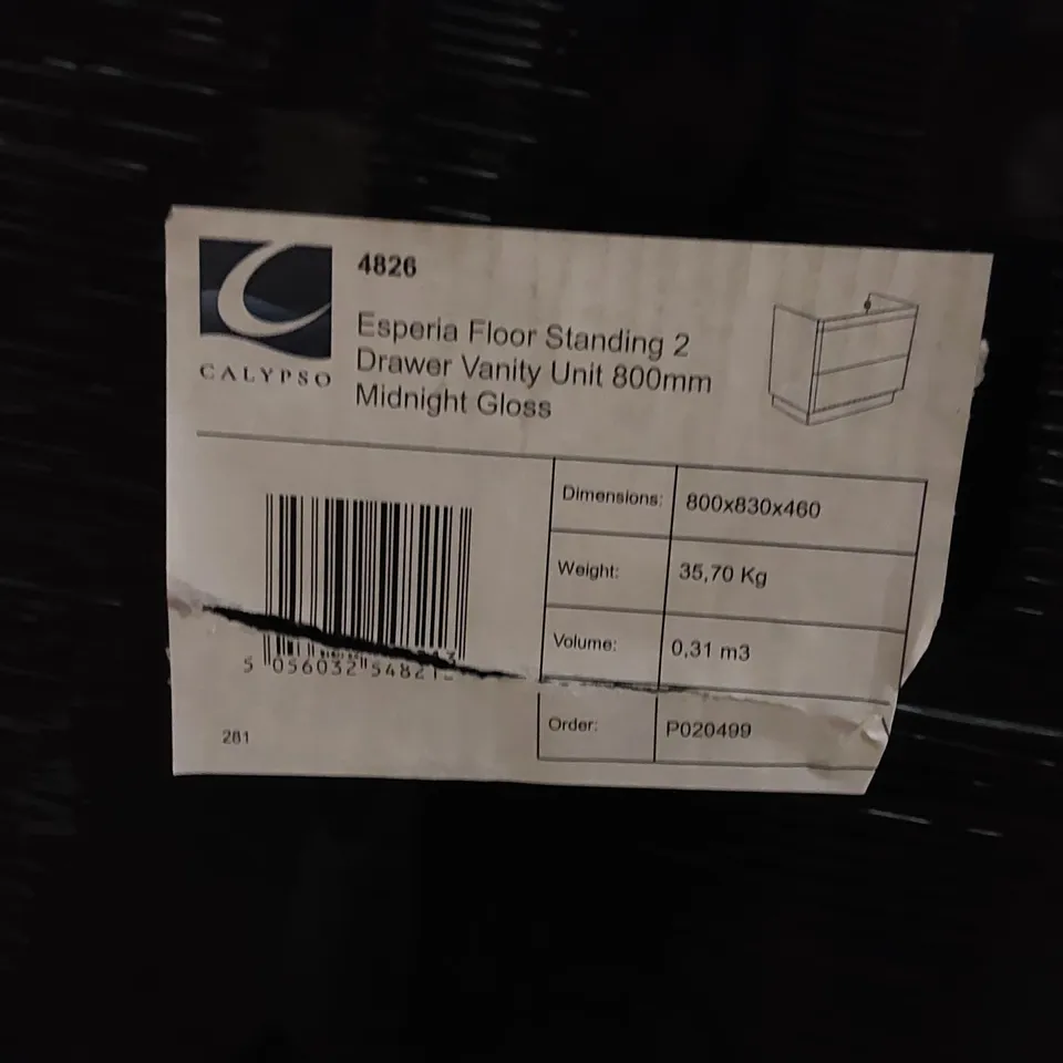 PALLET TO CONTAIN APPROX 6 X BOXED CALYPSO ESPERIA FLOOR STANDING VANITY UNITS 