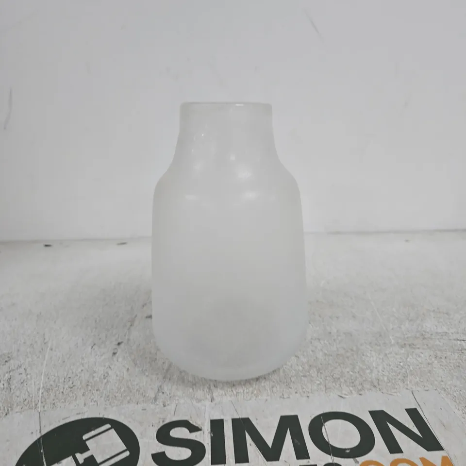 FROSTED WHITE GLASS VASE UNBOXED