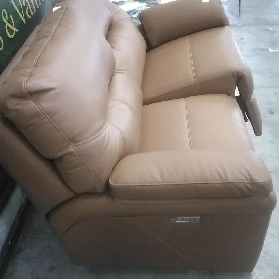 QUALITY G-PLAN BRITISH MADE HARDWOOD FRAMED SEATTLE 2.5 SEATER CAMBRIDGE TAN LEATHER POWER RECLINING SOFA