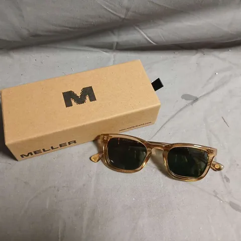 MELLER SUNGLASSES – AMBER FRAME WITH DARK LENSES