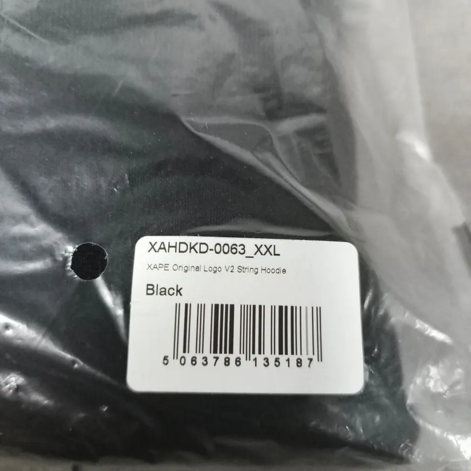 XAPE ORIGINAL LOGO V2 STRING HOODIE – BLACK, UK 2XL (XXL)