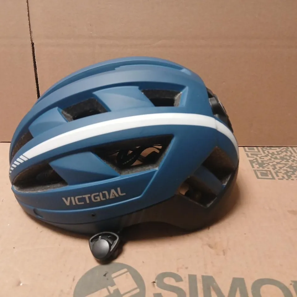 VICTGOAL BLUE CYCLING HELMET WITH VENTED SHELL