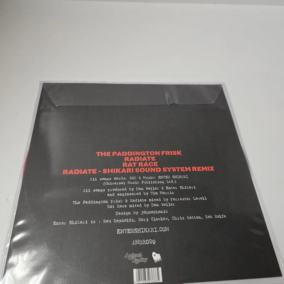 ENTER SHIKARI - AMBR029 12-INCH VINYL SINGLE: THE PADDINGTON FRISK / RADIATE / RAT RACE REMIXES (AMBUSH REALITY)