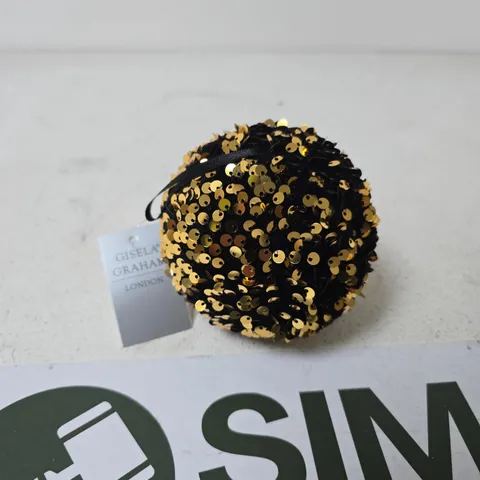BOXED GISELA GRAHAM BLACK & GOLD SEQUIN BALL