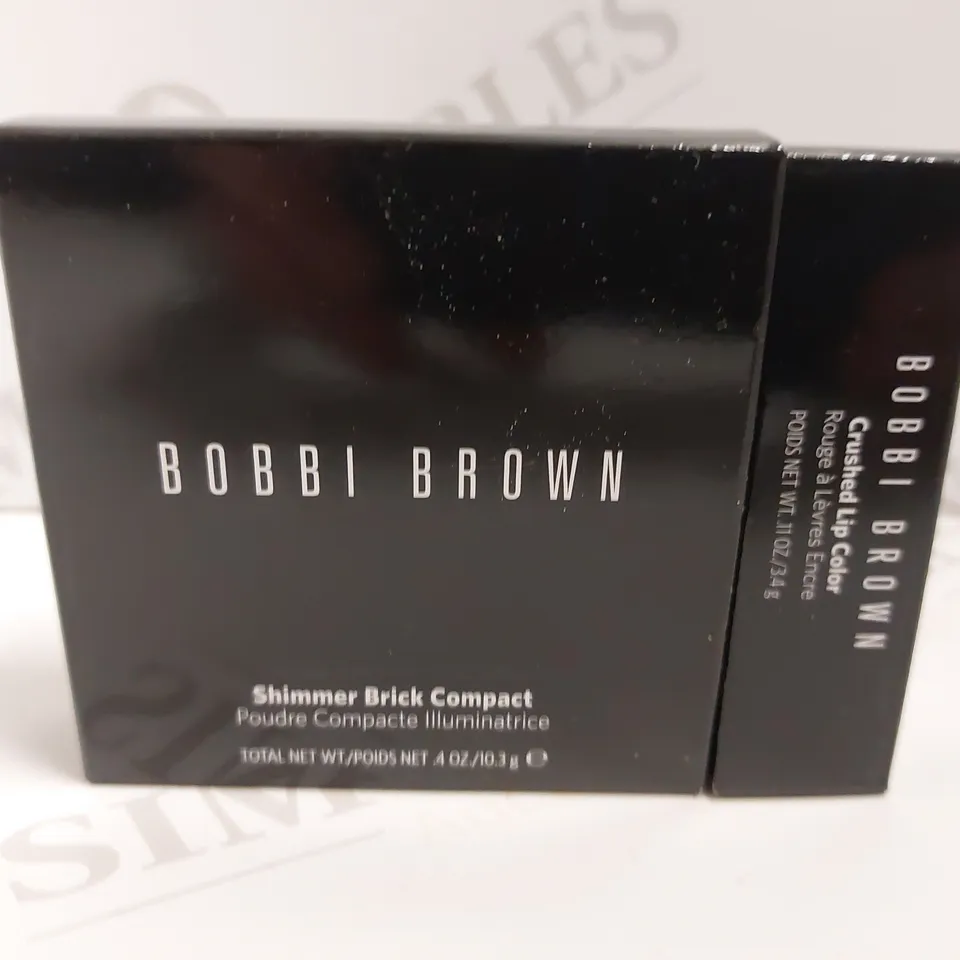 BOX OF 2 BOBBI BROWN TO INCLUDE CRUSHED LIP COLOUR, SHIMMER BRICK COMPACT