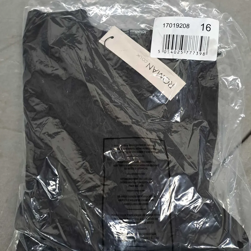 BAGGED ROMAN SUEDETTE PENCIL SKIRT IN BLACK - SIZE 16