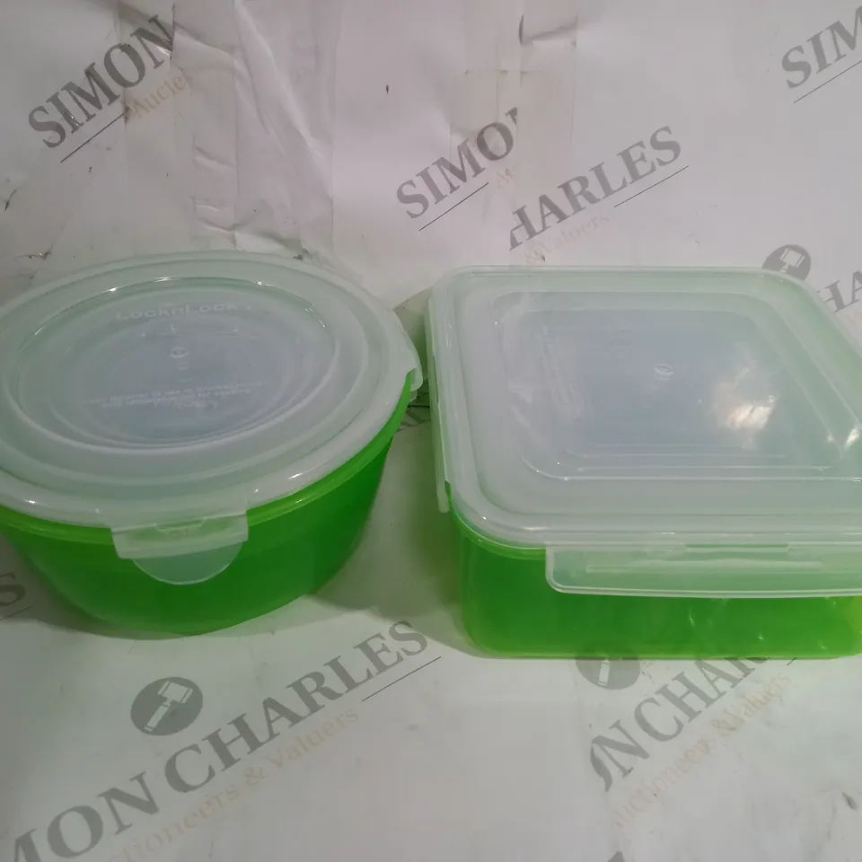 LOCK & LOCK 10PC ROUND & SQUARE 100ML-2.1L CONTAINER SET GREEN