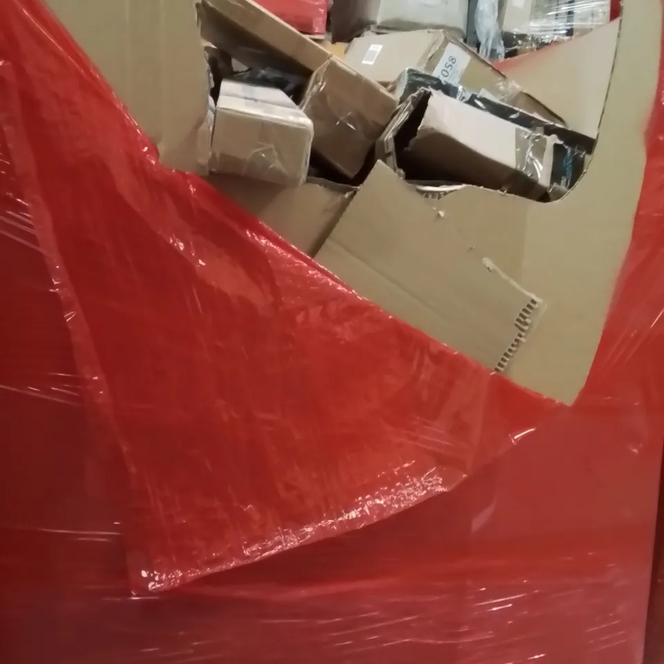 PALLET OF ASSORTED HOUSEHOLD GOODS AND PRODUCTS TO INCLUDE;BARN DOOR HARDWARE KIT,RETRACTABLE SAFETY GATE,AIR COOLER