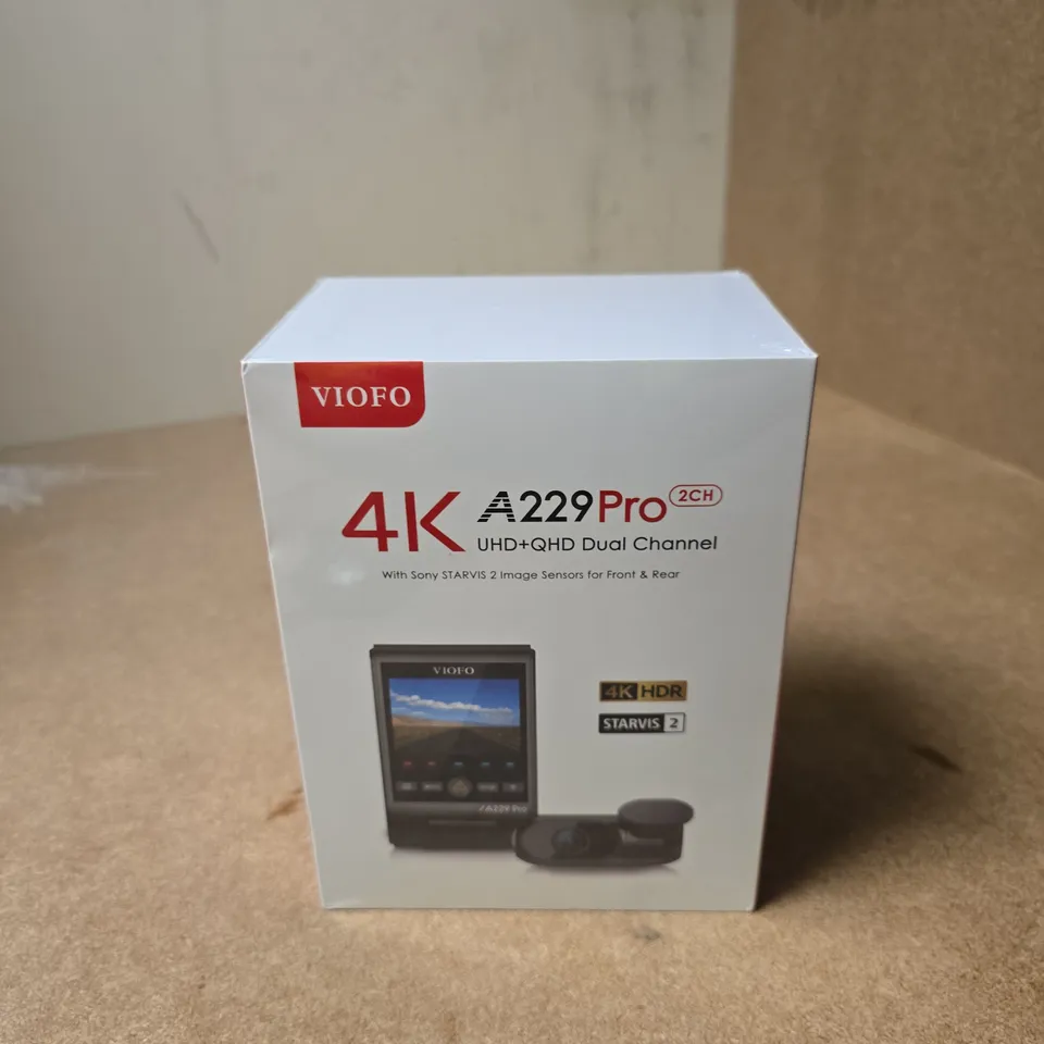 VIOFO 4K A229 PRO DASH CAM – 2 CHANNEL (FRONT & REAR) BOXED