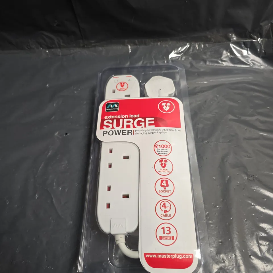 MASTERPLUG SURGE PROTECTED 4-SOCKET EXTENSION LEAD – 4M CABLE (SRG44N)