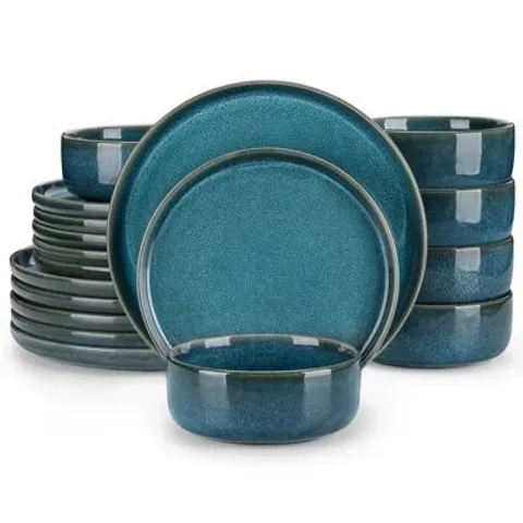 BOXED 18 PIECE STONEWARE DINNERWARE SET - SERVICE FOR 6