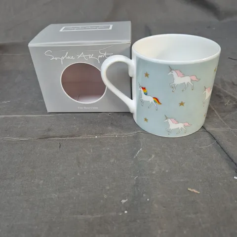 SOPHIE ALLPORT UNICORNS FINE BONE CHINA MUG – PASTEL BLUE