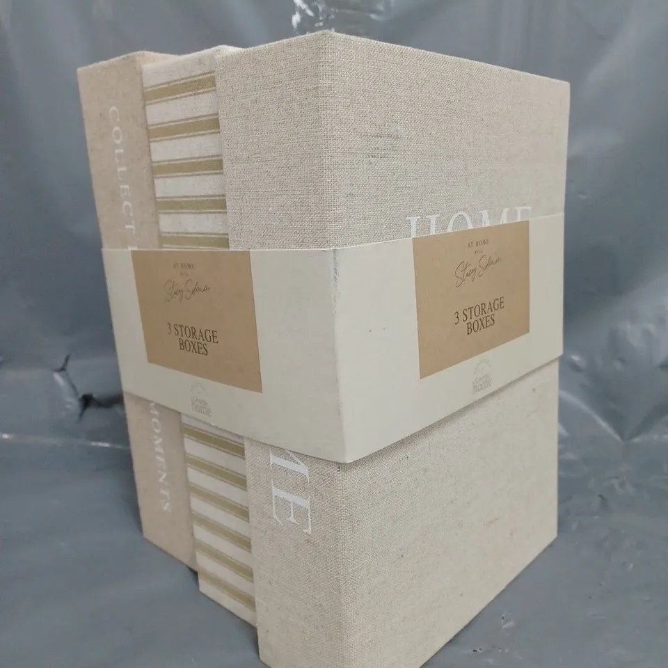 BOX OF APPROXIMATELY 5 ASSORTED HOUSEHOLD ITEMS TO INCLUDE STACEY SOLOMON SET OF 3 STORAGE BOXES, ETC - COLLECTION ONLY