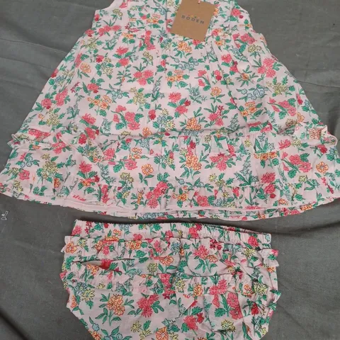 BODEN MINI FLORAL DRESS, PINK/MULTI - UK SIZE 6-9 MONTHS 