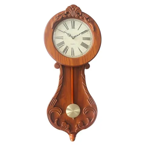 BRAND NEW BOXED WARWICK 34CM WALL CLOCK - CHERRY FINISH