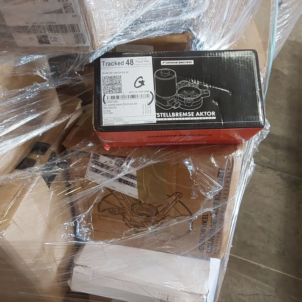 PALLET CONTAINING VARIOUS ASSORTED ITEMS TO INCLUDE: CAR PARTS, JUICER ECT