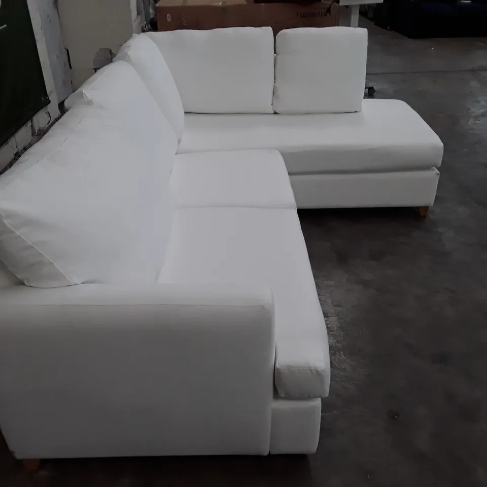QUALITY DESIGNER ALDERTON CHAISE SOFA BED - ALABASTER FABRIC