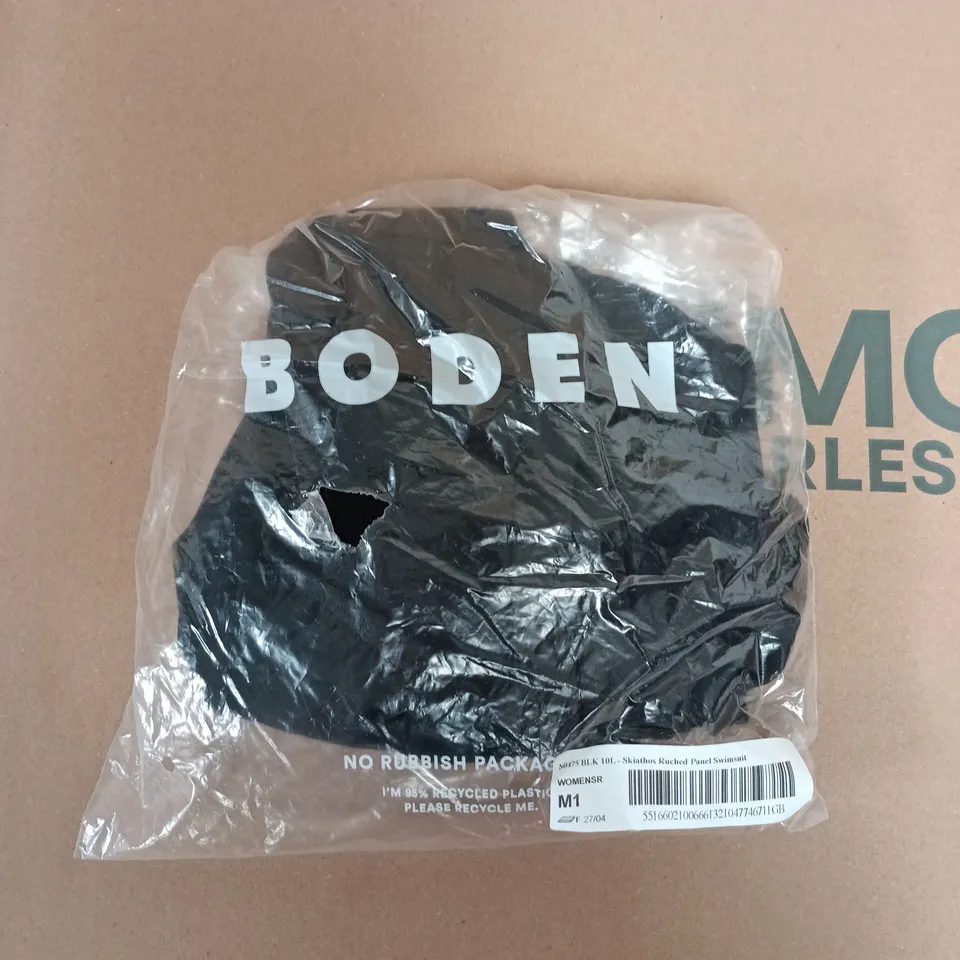 BAGGED BODEN SKIATHOS RUCHED PANEL SWIMSUIT IN BLACK - 10L