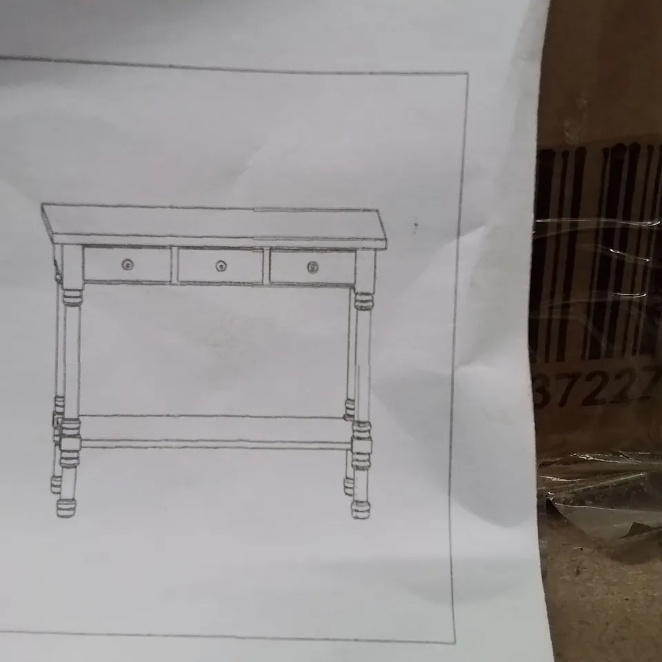 BOXED ANTIQUE FRENCH STYLE WOODEN CONSOLE TABLE 