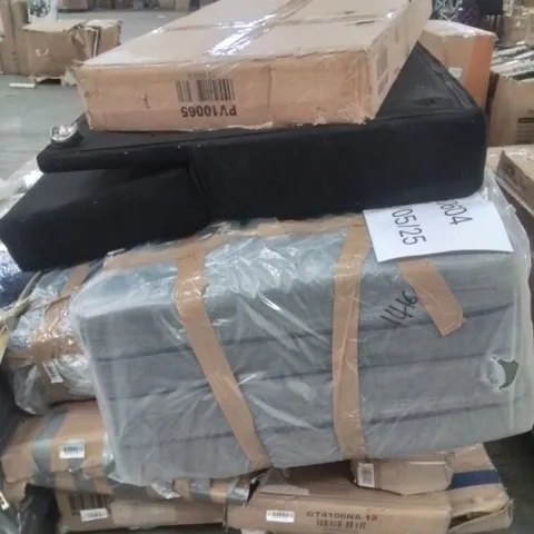 PALLET CONTAINING VARIOUS ASSORTED INCOMPLETE FURNITURE PARTS AND OTHER HOUSEHOLD ITEMS.