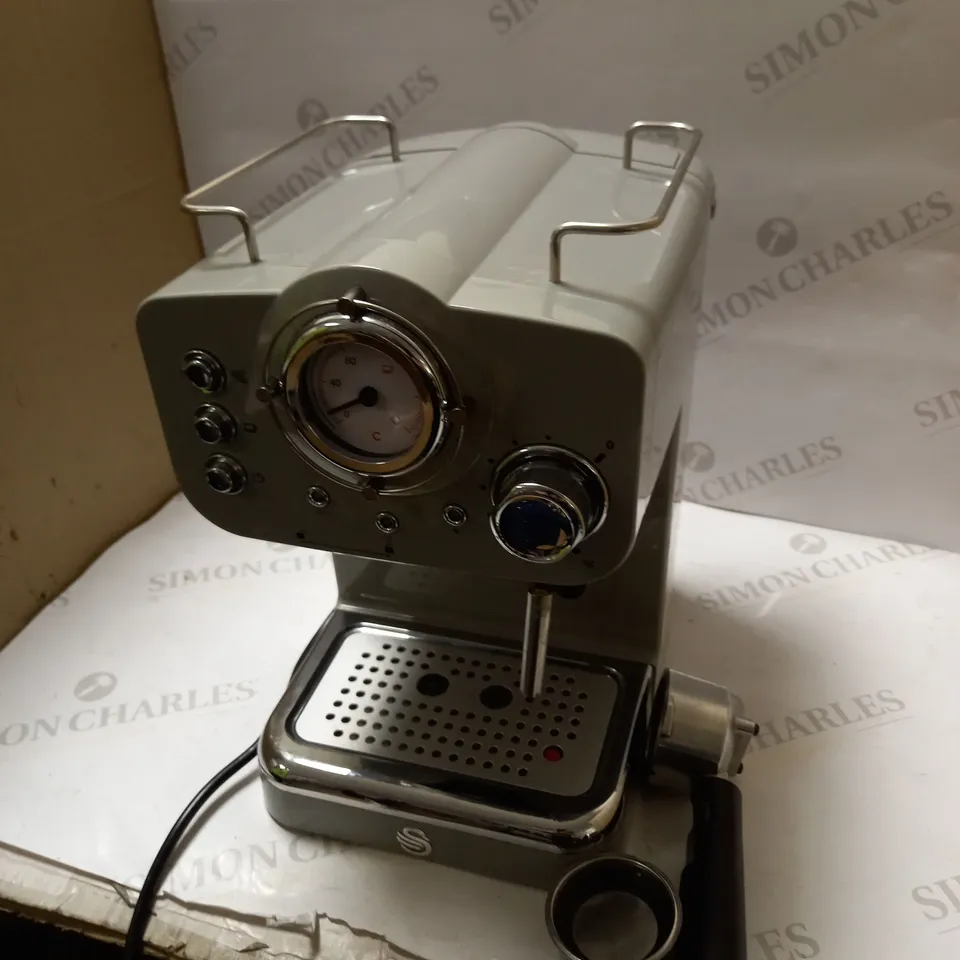 SWAN RETRO PUMP ESPRESSO COFFEE MACHINE - GREY