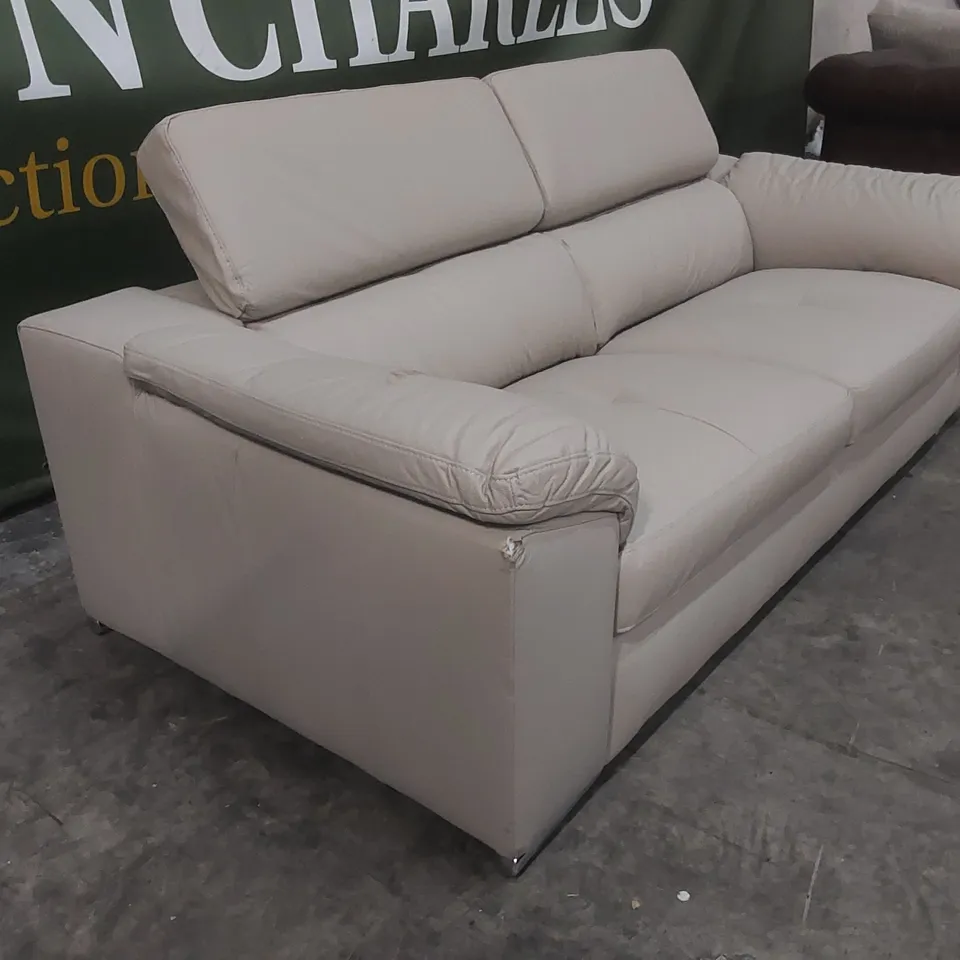 QUALITY DESIGNER BRADY ITALIAN LEATHER 3 SEATER SOFA