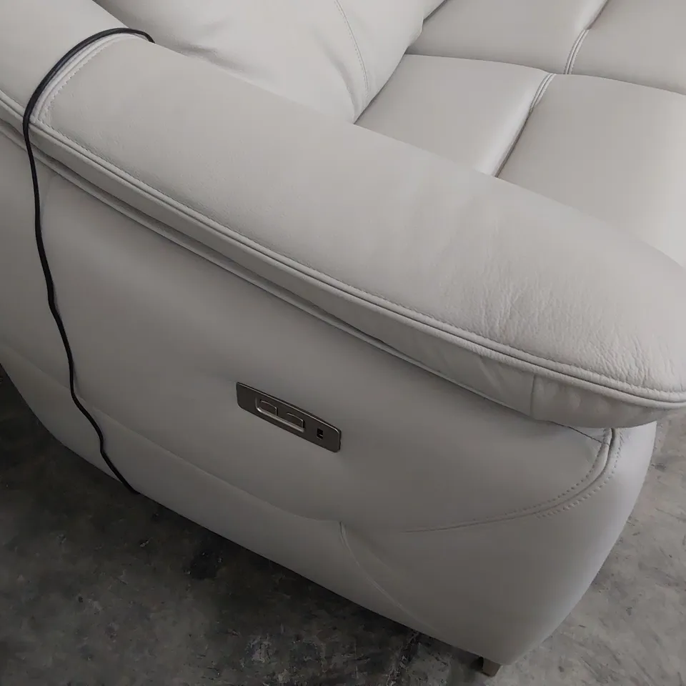 QUALITY BRITISH DESIGNER G PLAN JACKSON POWER RECLINING TWO SEATER SOFA CAMBRIDGE CLOUD LEATHER 