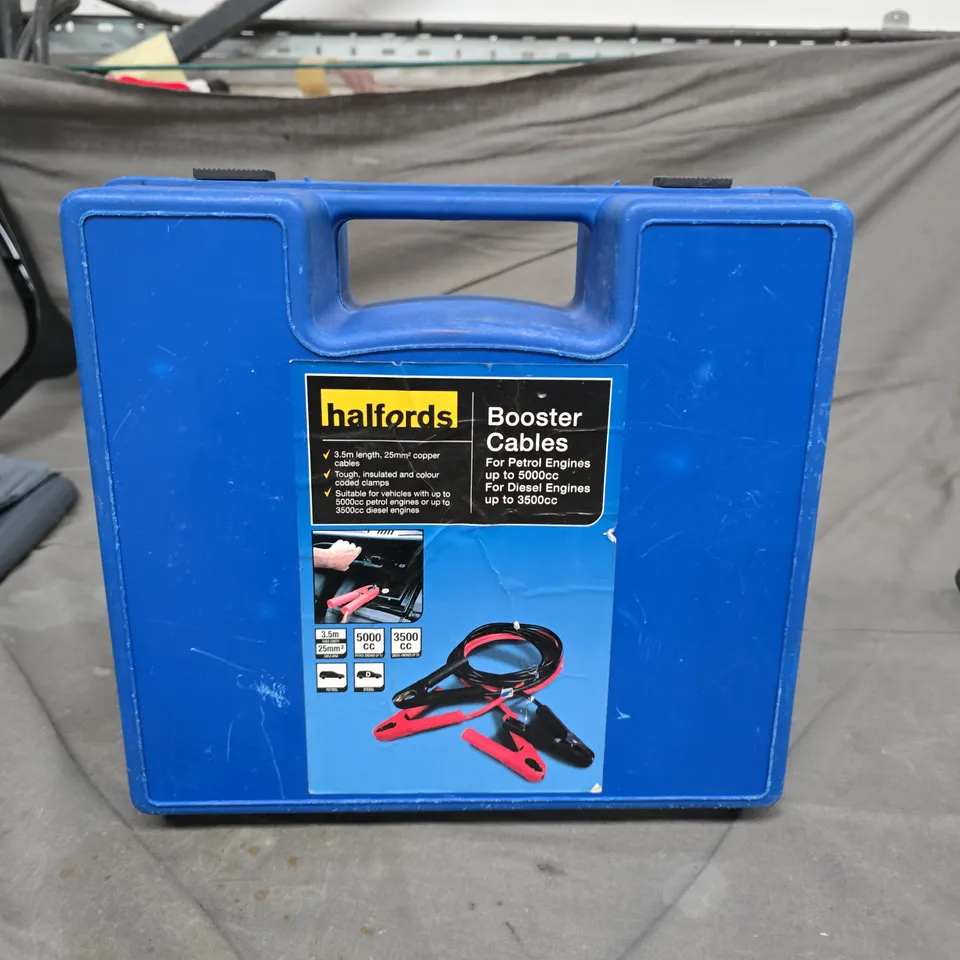 HALFORDS BOOSTER CABLES 3.5M 25MM² JUMPER CABLES IN BLUE CASE