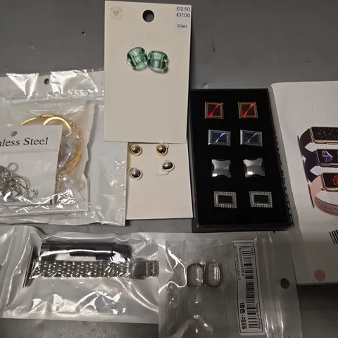 APPROX 12 ASSORTED JEWELLERY ITEMS TO INCLUDE EARRINGS, BANGLES, CUFFLINKS, ETC 