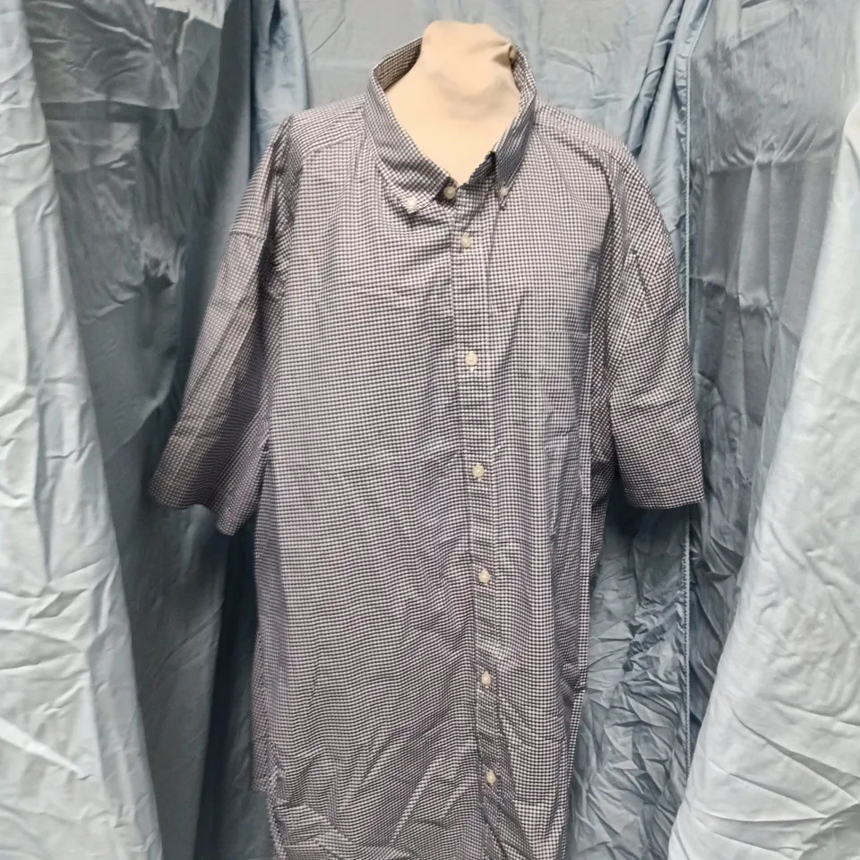 CHARLES TYRWHITT CLASSIC FIT NON-IRON SHIRT – NAVY & WHITE GINGHAM, XXXL