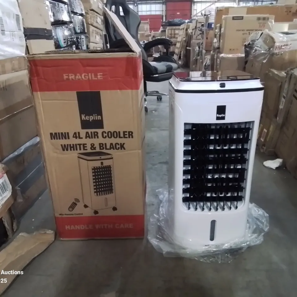 BOXED KEPLIN MINI 4L AIR COOLER WHITE & BLACK WITH REMOTE CONTROL 