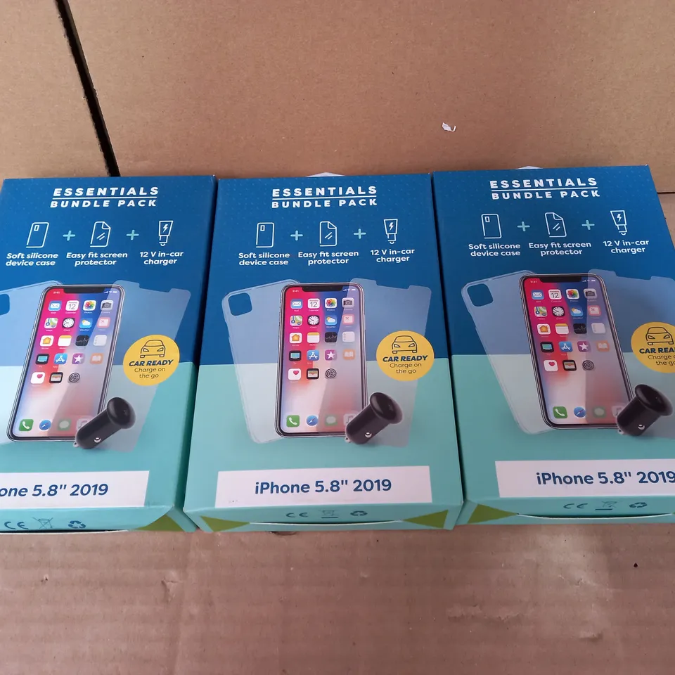 LOT OF 3 ESSENTIALS BUNDLE PACK FOR 2019 5.8" IPHONE