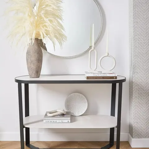 BOXED CORTES CERAMIC TOP CONSOLE TABLE (1 BOX)