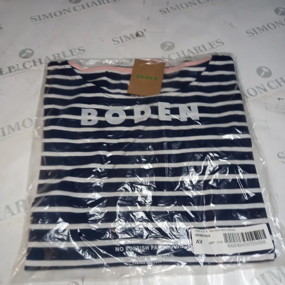 BAGGED BODEN ELLA SHORT SLEEVE BRETON SIZE 8