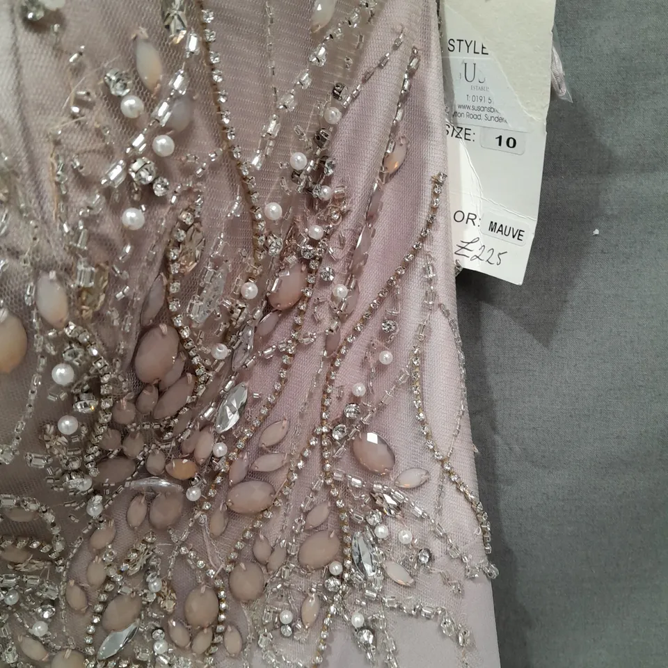 CAPTURE EMBELLISHED OCCASIONAL DRESS IN MAUVE - 10