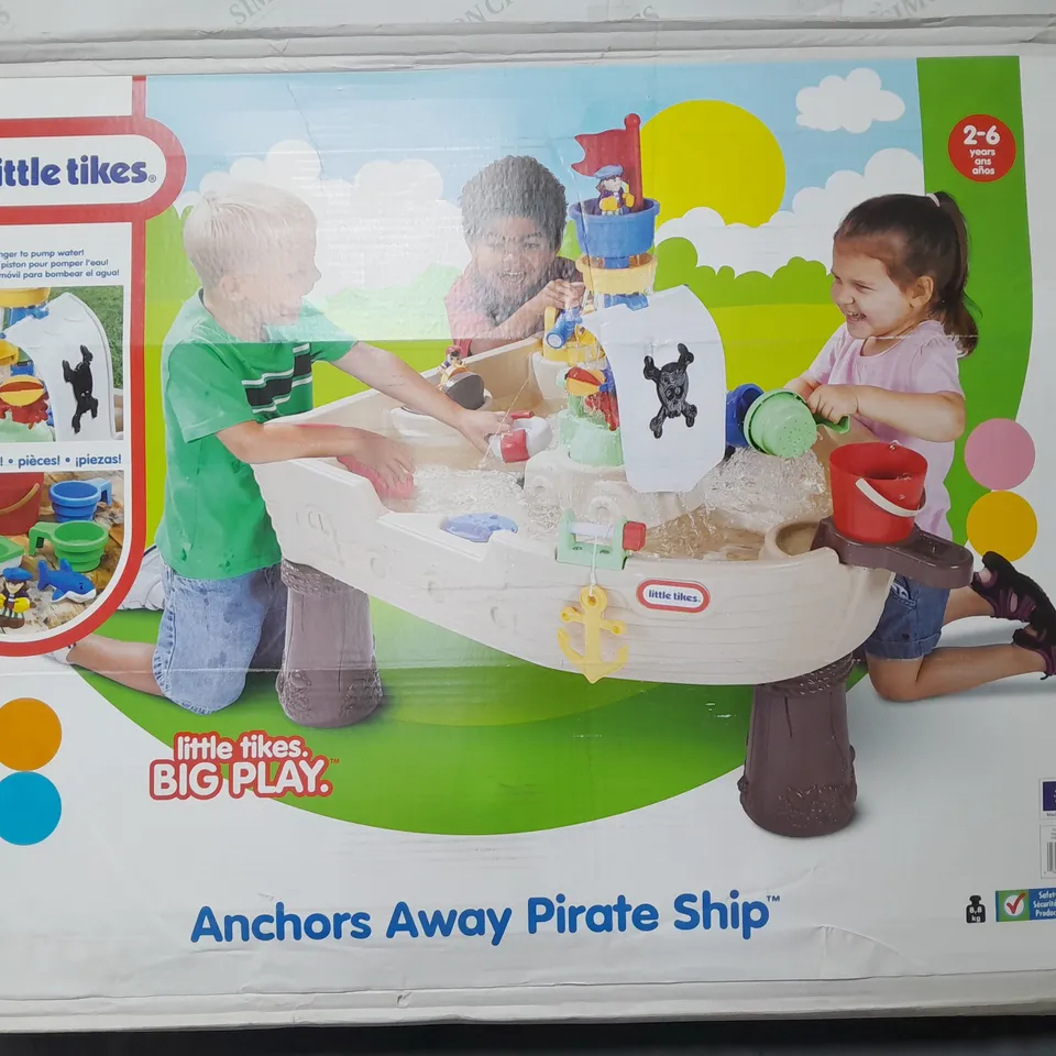 BOXED LITTLE TIKES ANCHORS AWAY PIRATE SHIP WATER TABLE - COLLECTION ONLY RRP £110