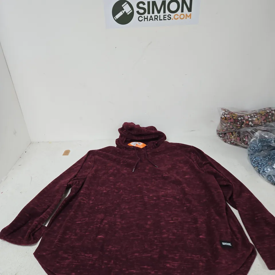 UK 22 REGATTA MAYSE HOODY – WOMEN'S BURGUNDY FLEECE HOODIE