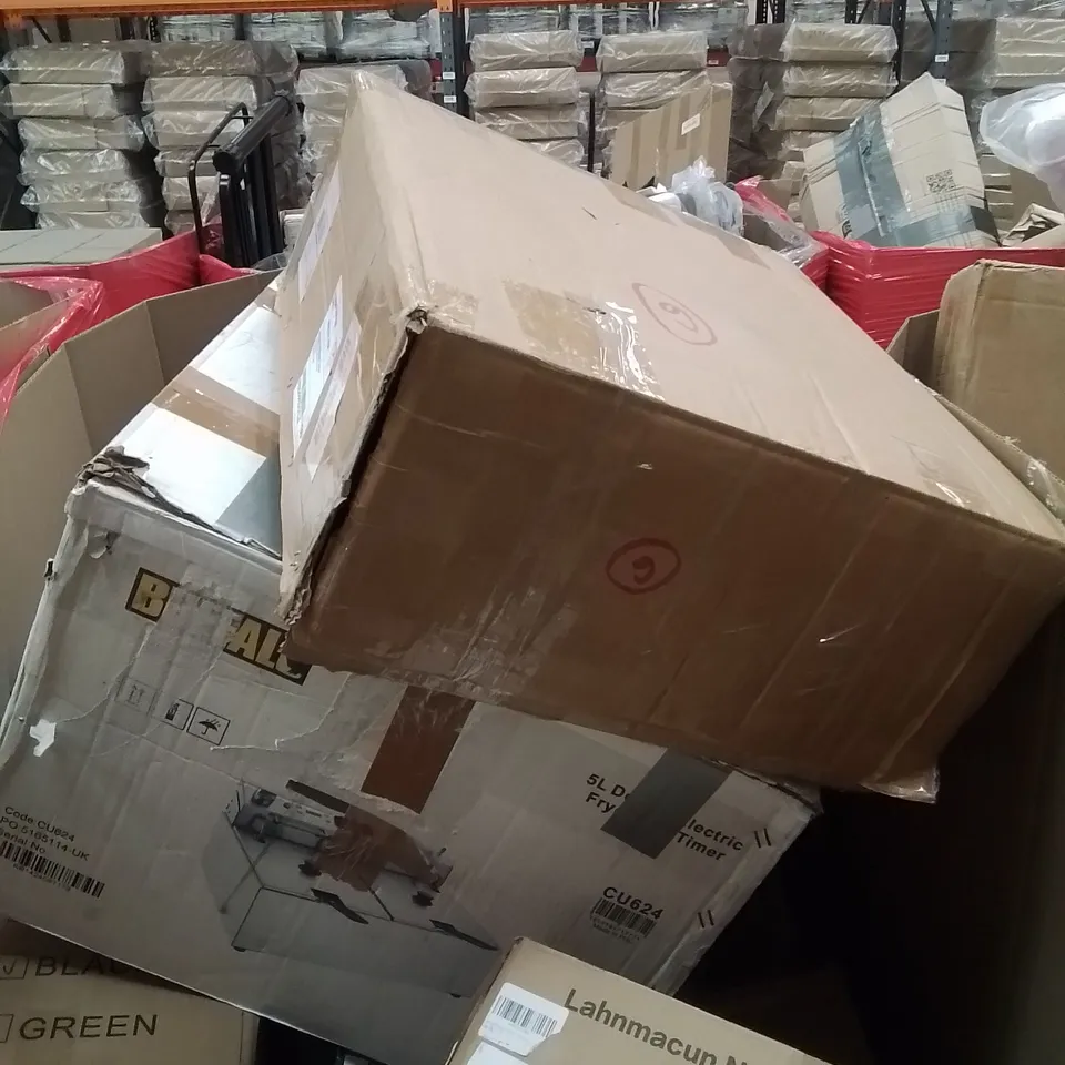 PALLET CONTAINING VARIOUS ASSORTED BOXED HOUSEHOLD ITEMS TO INCLUDE: NAAN MAKER CAMPING CHAIR AND LOTS MORE UNMARKED BOXED ITEMS 