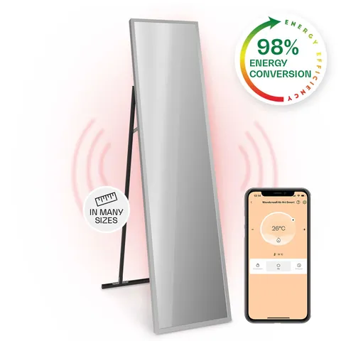 KLARSTEIN LA PALMA SMART 900W 160X40CM INFRARED MIRROR HEATER​ SILVER