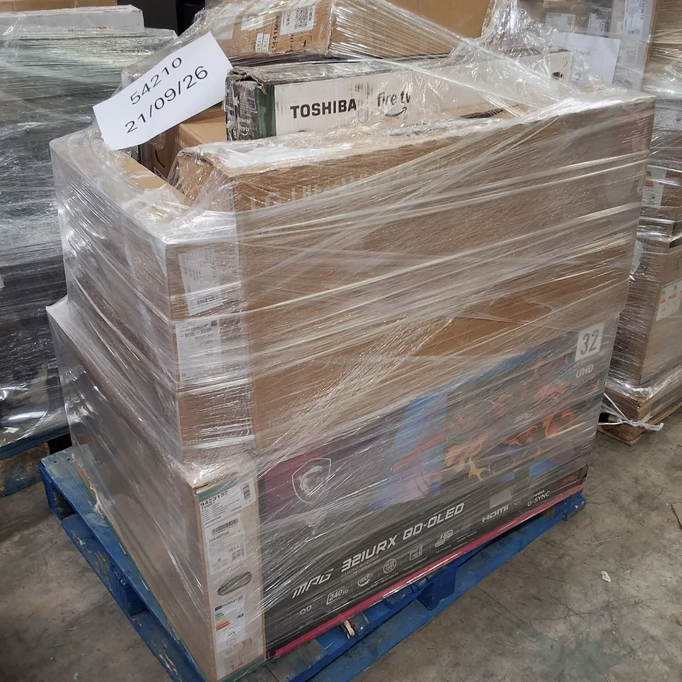 PALLET CONTAINING APPROXIMATELY 16 ASSORTED DAMAGED TVS