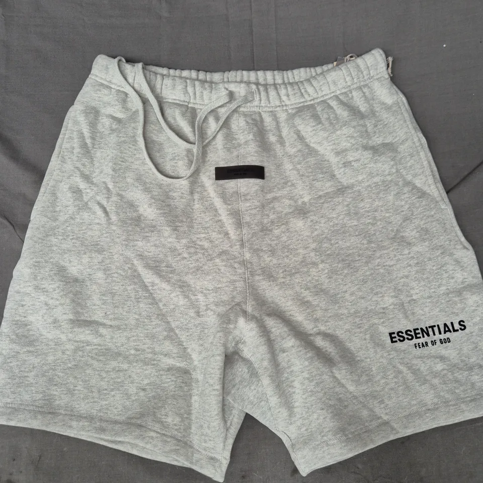 ESSENTIALS FEAR OF GOD JOGGER SHORTS IN GREY SIZE LARGE