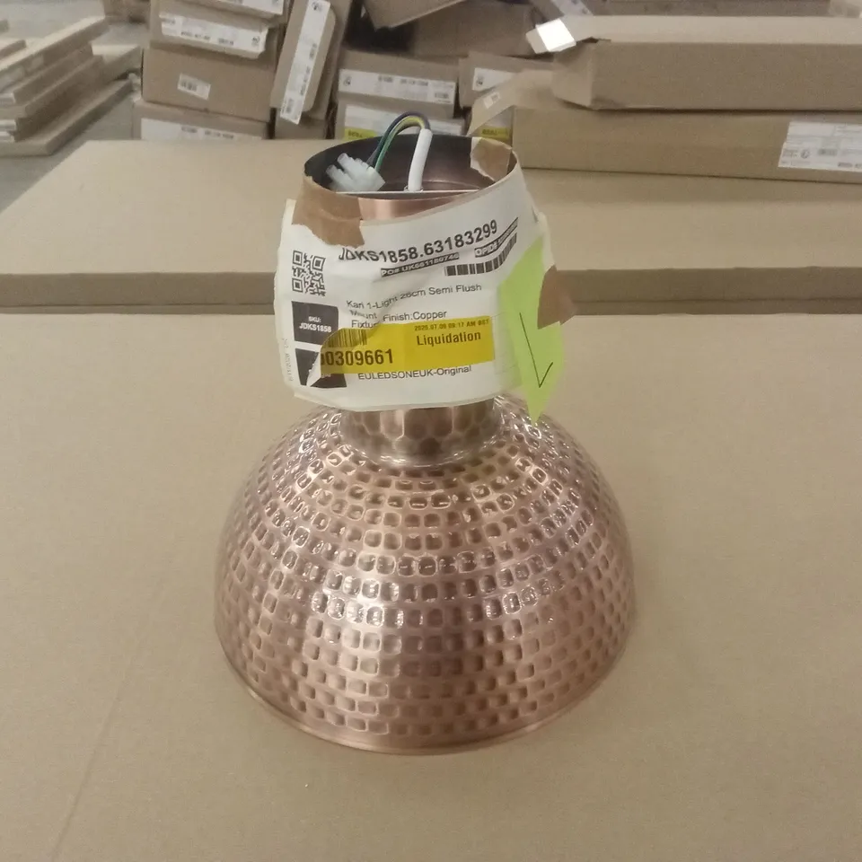 KARI 1-LIGHT 26cm SEMI FLUSH MOUNT - COPPER